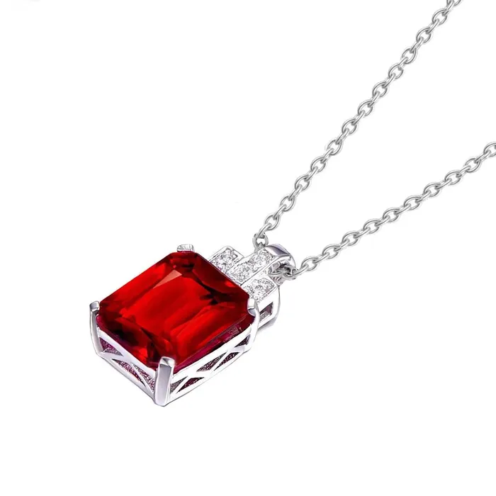 Necklaces 770 Ct Ruby And Natural Earth Mined Diamonds Pendant Necklace 14K White Gold GB Necklaces 770 Ct Ruby And Natural Earth Mined Diamonds Pendant Necklace 14K White Gold GB