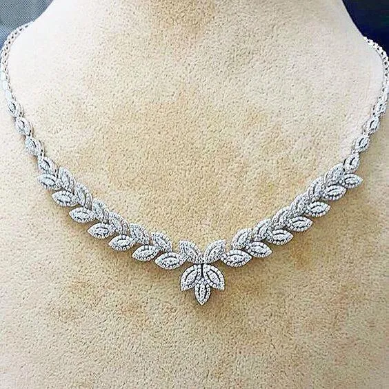 Necklaces GB Ladies Custom Jewelry Small Round Cut Natural Earth Mined Diamond Necklace Necklaces GB Ladies Custom Jewelry Small Round Cut Natural Earth Mined Diamond Necklace