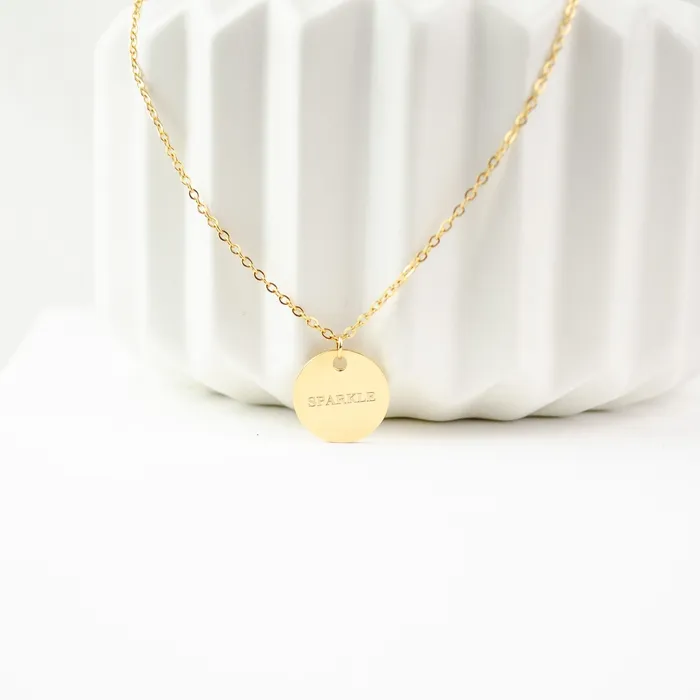 Necklaces Hey Happiness Circle Necklace Gold