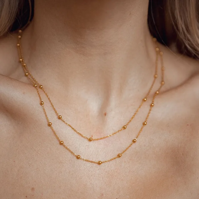Necklaces Hey Happiness Layered Necklace Gold Necklaces Hey Happiness Layered Necklace Gold