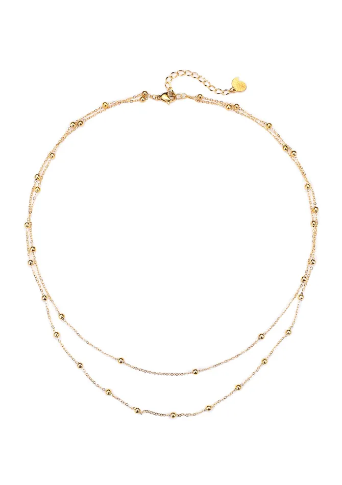 Necklaces Hey Happiness Layered Necklace Gold Necklaces Hey Happiness Layered Necklace Gold