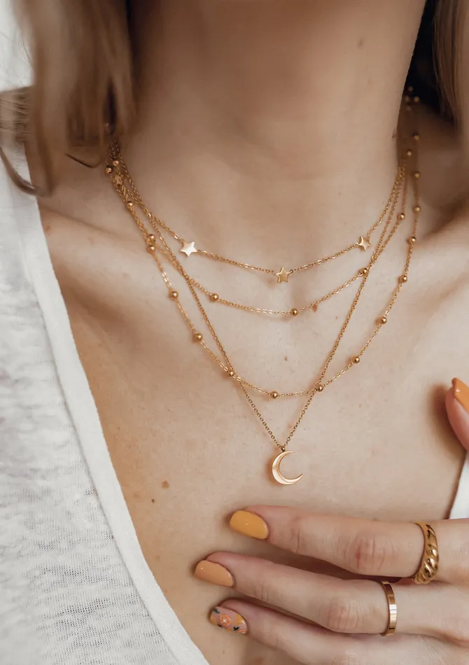 Necklaces Hey Happiness Layered Necklace Gold Necklaces Hey Happiness Layered Necklace Gold