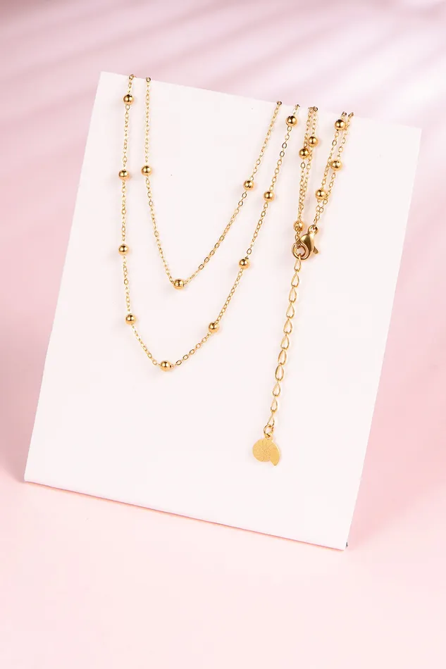 Necklaces Hey Happiness Layered Necklace Gold Necklaces Hey Happiness Layered Necklace Gold