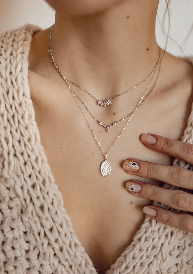 Necklaces Hey Happiness Oval Rose Pendant Sterling Silver