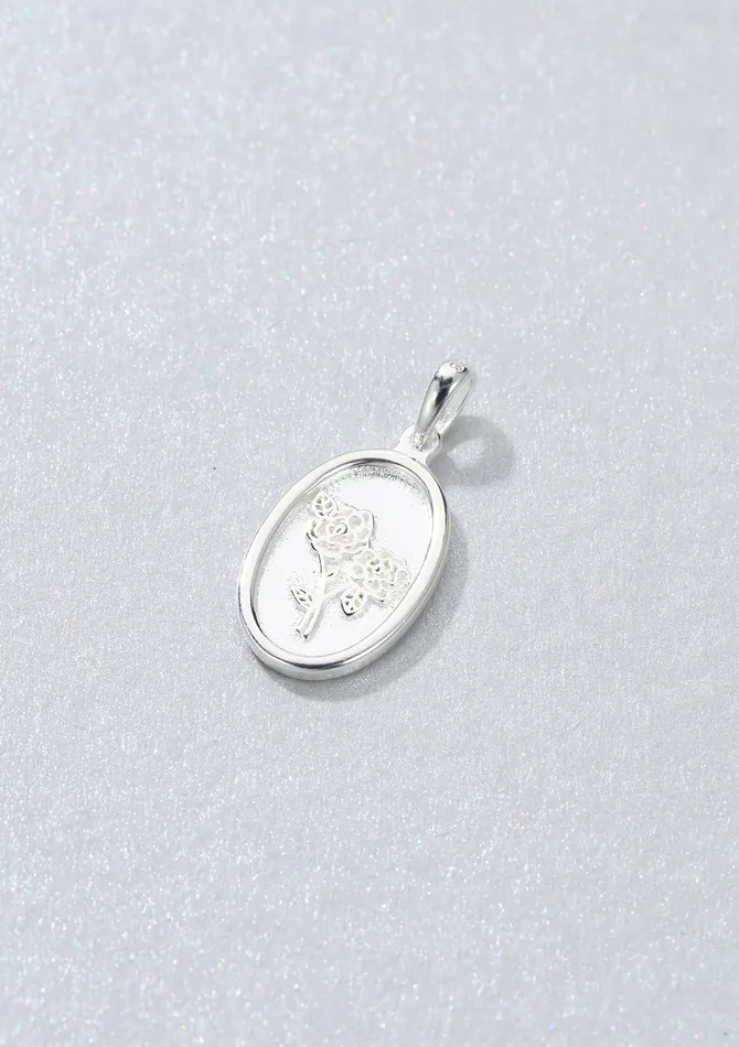 Necklaces Hey Happiness Oval Rose Pendant Sterling Silver