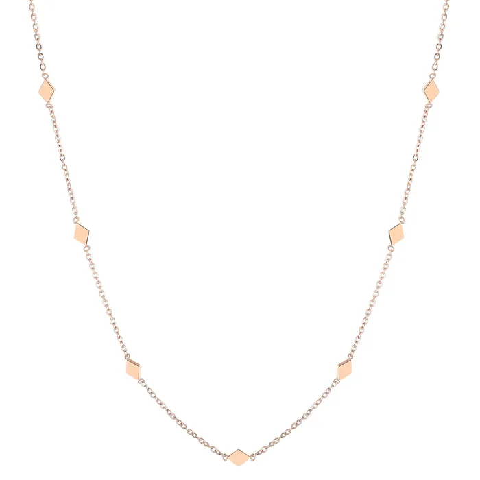 Necklaces Hey Happiness Rhombus Charm Delicate Necklace Rose Gold