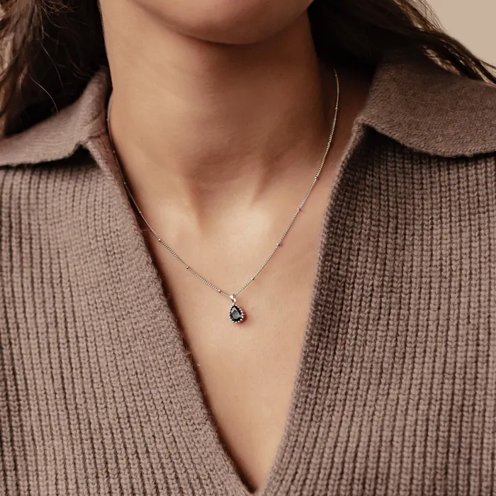 Necklaces Hey Happiness September Sapphire Birthstone Necklace Sterling Silver Necklaces Hey Happiness September Sapphire Birthstone Necklace Sterling Silver