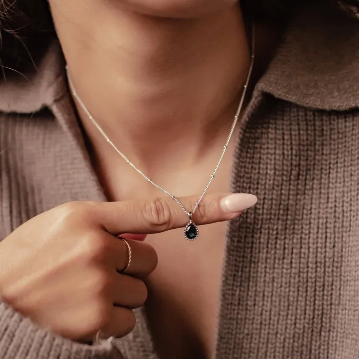 Necklaces Hey Happiness September Sapphire Birthstone Necklace Sterling Silver Necklaces Hey Happiness September Sapphire Birthstone Necklace Sterling Silver