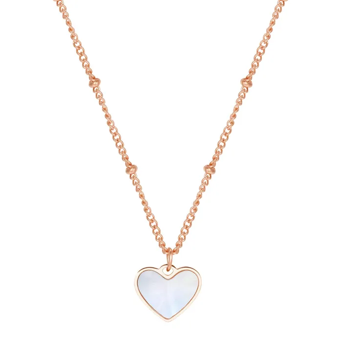 Necklaces Hey Happiness Shell Heart Pendant Chain Necklace Rose Gold