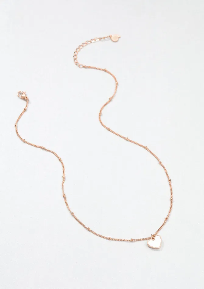 Necklaces Hey Happiness Shell Heart Pendant Chain Necklace Rose Gold Necklaces Hey Happiness Shell Heart Pendant Chain Necklace Rose Gold