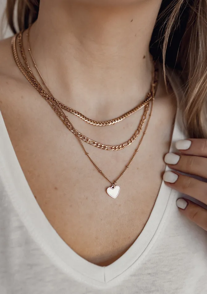 Necklaces Hey Happiness Shell Heart Pendant Chain Necklace Rose Gold Necklaces Hey Happiness Shell Heart Pendant Chain Necklace Rose Gold