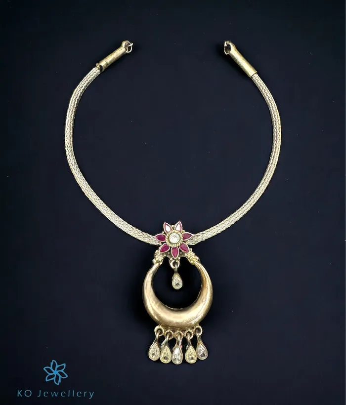 Necklaces Jaipur The Yadhvi Silver Gemstone Necklace