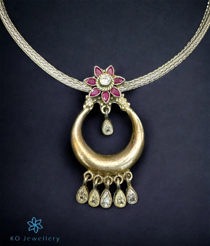 Necklaces Jaipur The Yadhvi Silver Gemstone Necklace