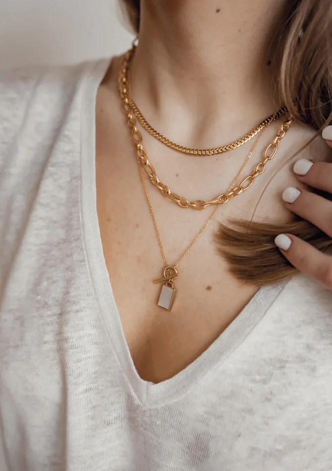Necklaces Shell Rectangle Pendant TBar Chain Necklace Gold Hey Happiness Necklaces Shell Rectangle Pendant TBar Chain Necklace Gold Hey Happiness