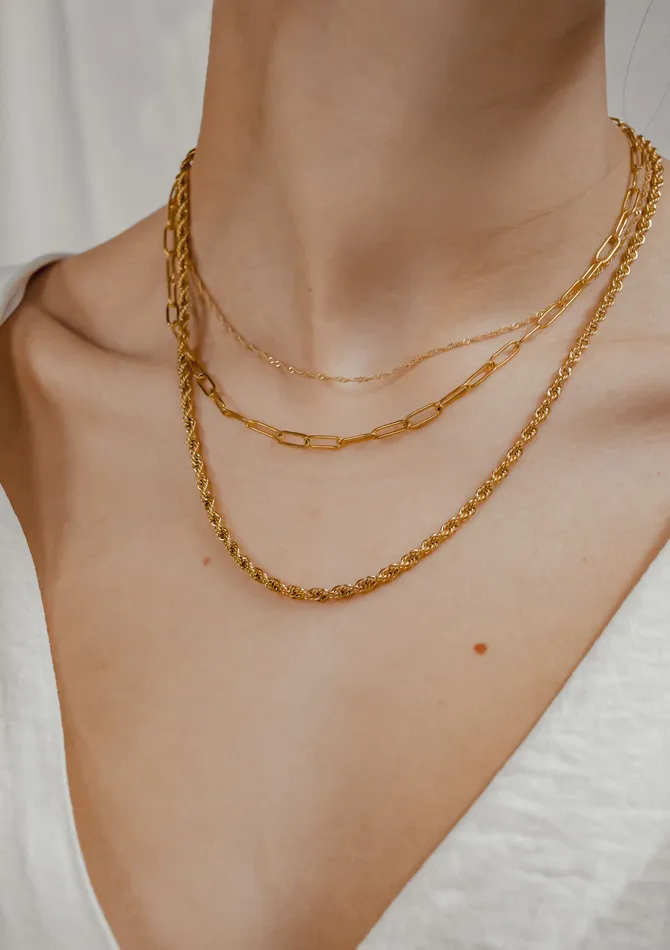 Necklaces Thin Twist Chain Necklace Gold Hey Happiness Necklaces Thin Twist Chain Necklace Gold Hey Happiness