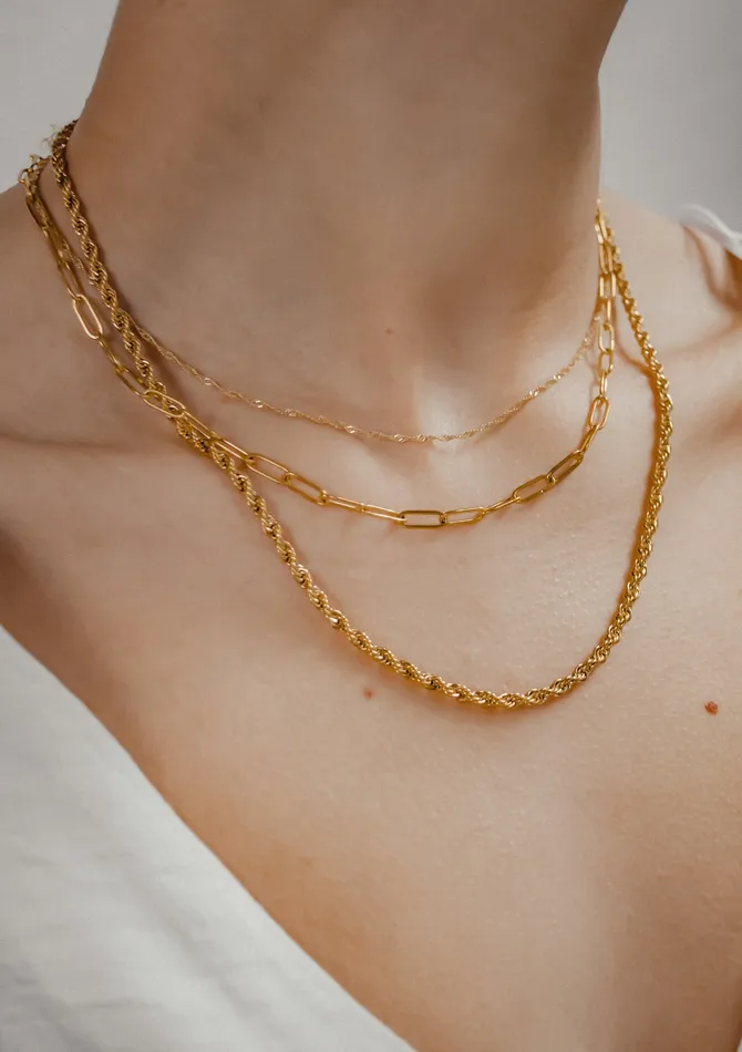 Necklaces Thin Twist Chain Necklace Gold Hey Happiness Necklaces Thin Twist Chain Necklace Gold Hey Happiness