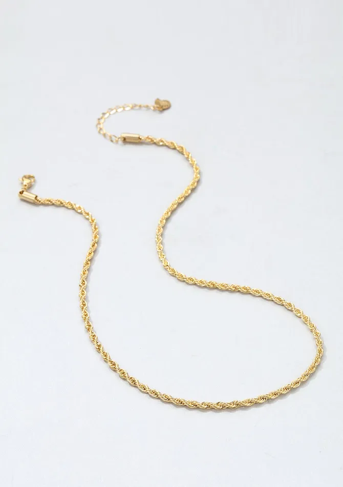 Necklaces Thin Twist Chain Necklace Gold Hey Happiness Necklaces Thin Twist Chain Necklace Gold Hey Happiness