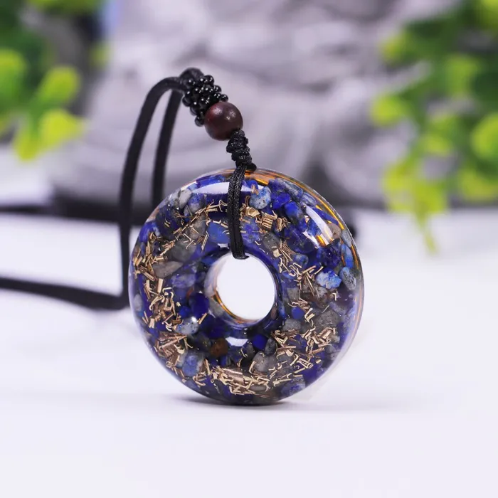 Orgone Lapis Lazuli Energy Necklace Doughnut Pendant Life Changing Energy Necklaces