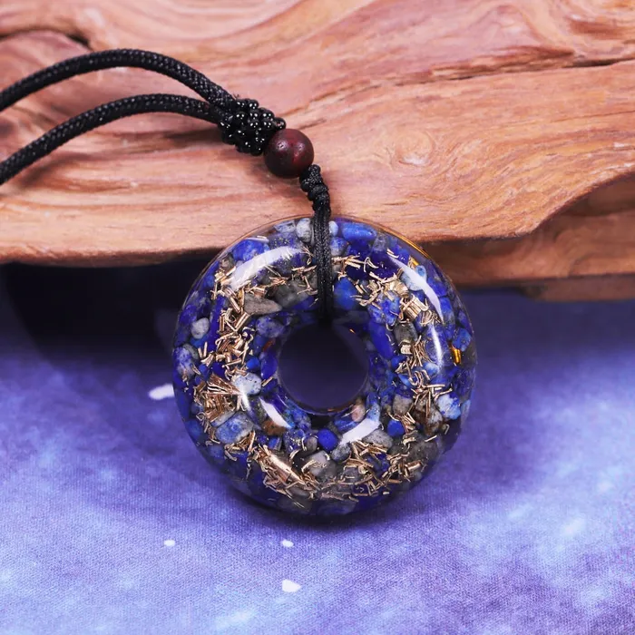 Orgone Lapis Lazuli Energy Necklace Doughnut Pendant Life Changing Energy Necklaces