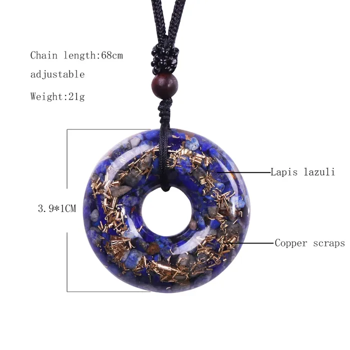 Orgone Lapis Lazuli Energy Necklace Doughnut Pendant Life Changing Energy Necklaces