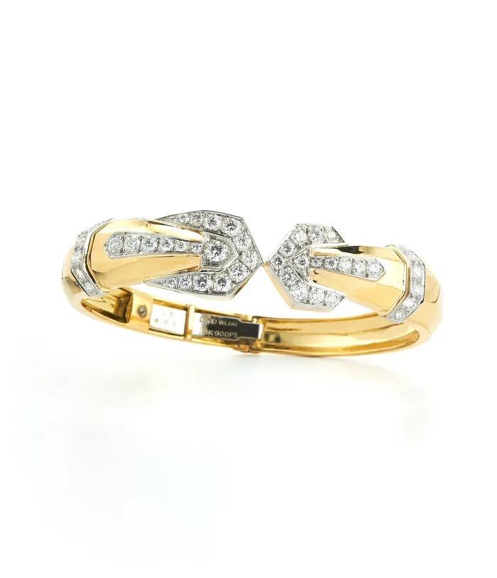 Park Avenue Deco Bangle Polished 18K Gold David Webb Workshop PreStyled Sets Park Avenue Deco Bangle Polished 18K Gold David Webb Workshop PreStyled Sets