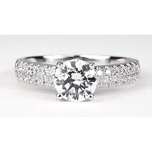 Pave Set Round Genuine Natural Earth Mined Diamond Ring White Gold 14K 225 Carats GB Rings Pave Set Round Genuine Natural Earth Mined Diamond Ring White Gold 14K 225 Carats GB Rings
