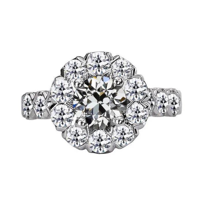 Real Natural Earth Mined Diamond Round Old Mine Cut Halo Ring Ladies Jewelry 9 Carats HarryChadEntcom Rings Real Natural Earth Mined Diamond Round Old Mine Cut Halo Ring Ladies Jewelry 9 Carats HarryChadEntcom Rings
