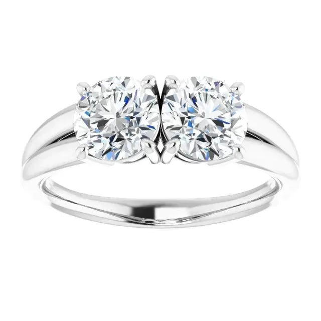 Real Two Stone Natural Earth Mined Diamond Engagement Ring GB Rings Real Two Stone Natural Earth Mined Diamond Engagement Ring GB Rings