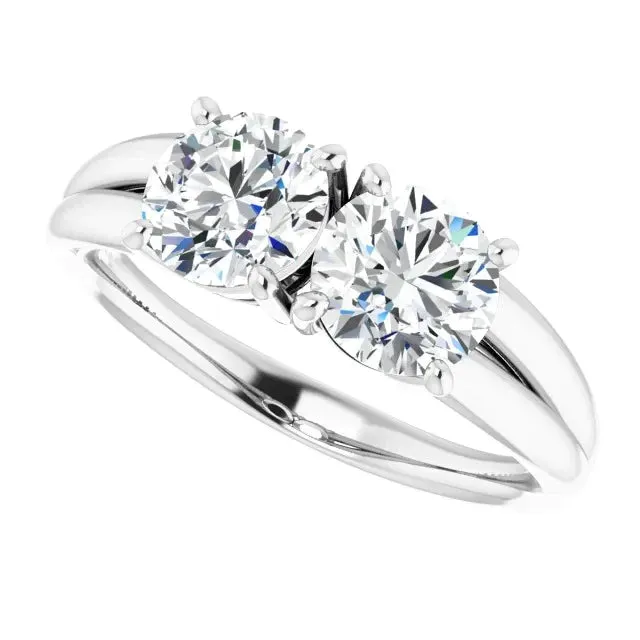 Real Two Stone Natural Earth Mined Diamond Engagement Ring GB Rings Real Two Stone Natural Earth Mined Diamond Engagement Ring GB Rings