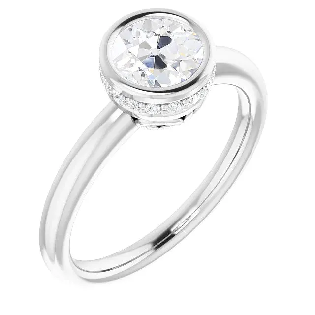 Rings 14K Gold Hidden Halo Round Old Miner Real Natural Earth Mined Diamond Ring Bezel Set Jewelry HarryChadEntcom Rings 14K Gold Hidden Halo Round Old Miner Real Natural Earth Mined Diamond Ring Bezel Set Jewelry HarryChadEntcom