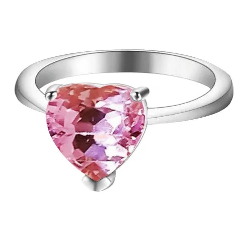 Rings 18 Carat Solitaire Heart Cut Kunzite Wedding Ring Gold White 14K GB Rings 18 Carat Solitaire Heart Cut Kunzite Wedding Ring Gold White 14K GB