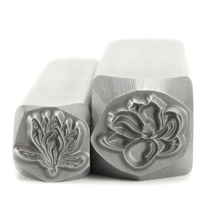 Rings DS 12 Magnolia Open Flower 1 Metal Design Stamp 10mm Beaducation Original