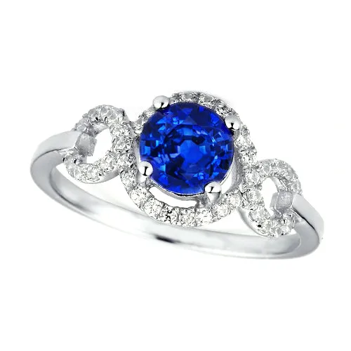 Rings GB 135 Ct Ceylon Sapphire Gemstone Round Cut Natural Earth Mined Diamond Ring