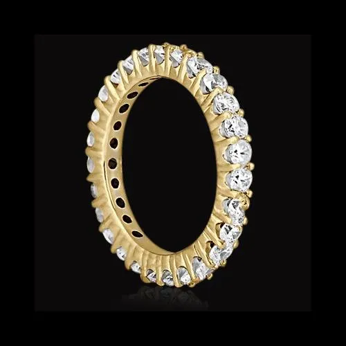 Rings GB 135 Ct Round Natural Earth Mined Diamond Eternity Band 14K Yellow Gold Rings GB 135 Ct Round Natural Earth Mined Diamond Eternity Band 14K Yellow Gold