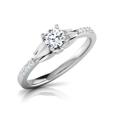 Rings GB 140 Carats Round Cut Real Natural Earth Mined Diamond Engagement Ring White Gold 14K