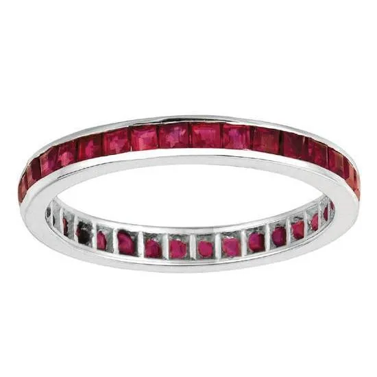 Rings GB Channel Setting 160 Ct Princess Cut Eternity Ruby Ring Band Gold 14K Rings GB Channel Setting 160 Ct Princess Cut Eternity Ruby Ring Band Gold 14K