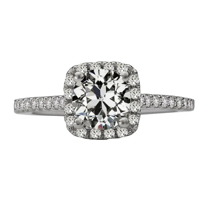 Rings GB Ladies Halo Ring Round Old Miner Real Natural Earth Mined Diamond With Accents 5 Carats Rings GB Ladies Halo Ring Round Old Miner Real Natural Earth Mined Diamond With Accents 5 Carats
