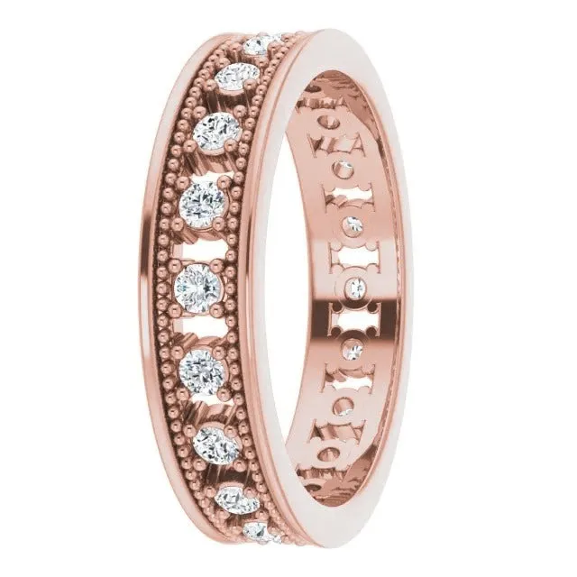 Rings GB Natural Earth Mined Diamond Eternity Band Antique Style 1 Carat Rose Gold 14K Rings GB Natural Earth Mined Diamond Eternity Band Antique Style 1 Carat Rose Gold 14K
