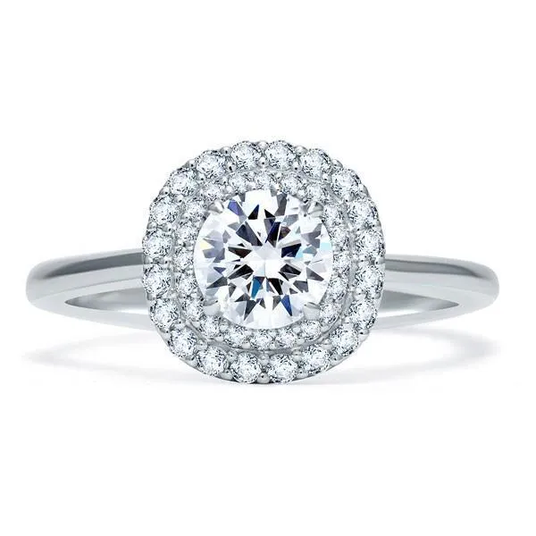 Rings GB Round Cut Natural Earth Mined Diamond Double Halo Ring White Gold 14K 175 Carats Rings GB Round Cut Natural Earth Mined Diamond Double Halo Ring White Gold 14K 175 Carats