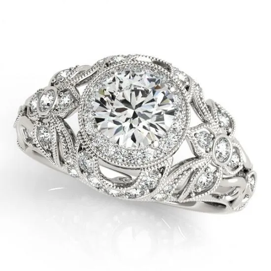 Rings GB Round Natural Earth Mined Diamond Engagement Anniversary Ring Vintage Style 2 Ct WG 14K Rings GB Round Natural Earth Mined Diamond Engagement Anniversary Ring Vintage Style 2 Ct WG 14K