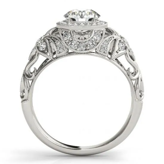 Rings GB Round Natural Earth Mined Diamond Engagement Anniversary Ring Vintage Style 2 Ct WG 14K Rings GB Round Natural Earth Mined Diamond Engagement Anniversary Ring Vintage Style 2 Ct WG 14K