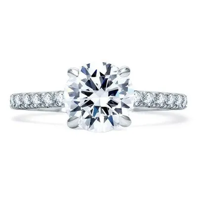 Rings GB Sparkling 420 Carats Natural Earth Mined Diamond Solitaire With Accents Anniversary Ring Rings GB Sparkling 420 Carats Natural Earth Mined Diamond Solitaire With Accents Anniversary Ring