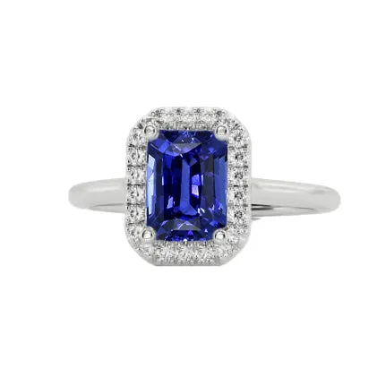 Rings Halo Natural Earth Mined Diamond Blue Sapphire Ring Emerald Cut 3 Carats White Gold 14K HarryChadEntcom Rings Halo Natural Earth Mined Diamond Blue Sapphire Ring Emerald Cut 3 Carats White Gold 14K HarryChadEntcom