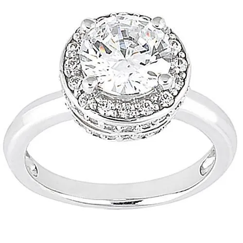 Rings Halo Natural Earth Mined Diamond Engagement Ring White Gold 261 Ct GB Rings Halo Natural Earth Mined Diamond Engagement Ring White Gold 261 Ct GB