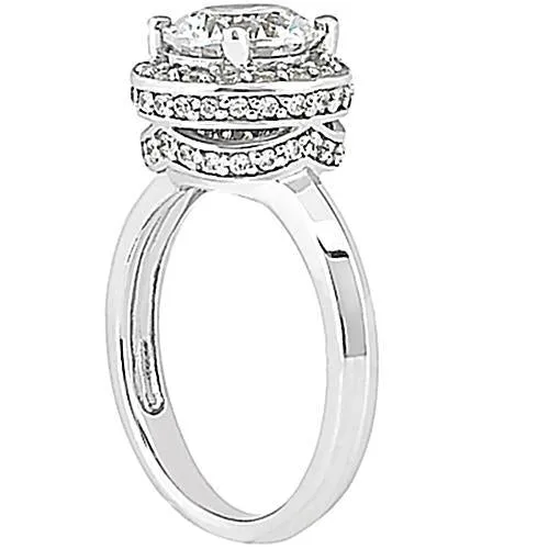 Rings Halo Natural Earth Mined Diamond Engagement Ring White Gold 261 Ct GB