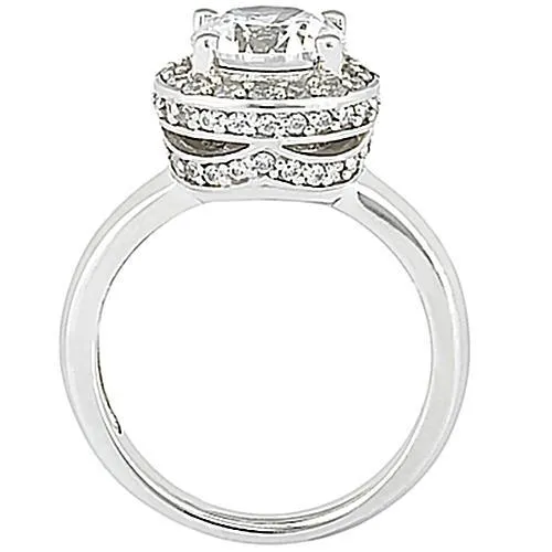 Rings Halo Natural Earth Mined Diamond Engagement Ring White Gold 261 Ct GB