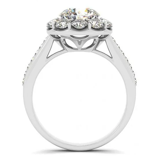 Rings Halo Natural Earth Mined Diamond Solitaire Ring Flower Shape With Accent 275 Carat WG 14K GB Rings Halo Natural Earth Mined Diamond Solitaire Ring Flower Shape With Accent 275 Carat WG 14K GB