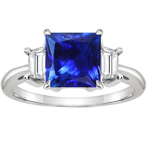 Rings HarryChadEntcom 3 Stone Gold Ring Princess Blue Sapphire Trapezoid Natural Earth Mined Diamonds 4 Carats Rings HarryChadEntcom 3 Stone Gold Ring Princess Blue Sapphire Trapezoid Natural Earth Mined Diamonds 4 Carats
