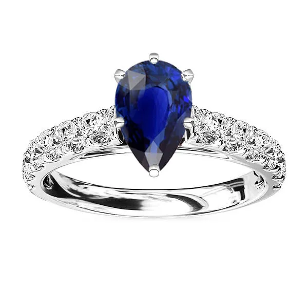 Rings HarryChadEntcom Gemstone Solitaire Blue Sapphire Ring With Round Natural Earth Mined Diamonds 350 Carats