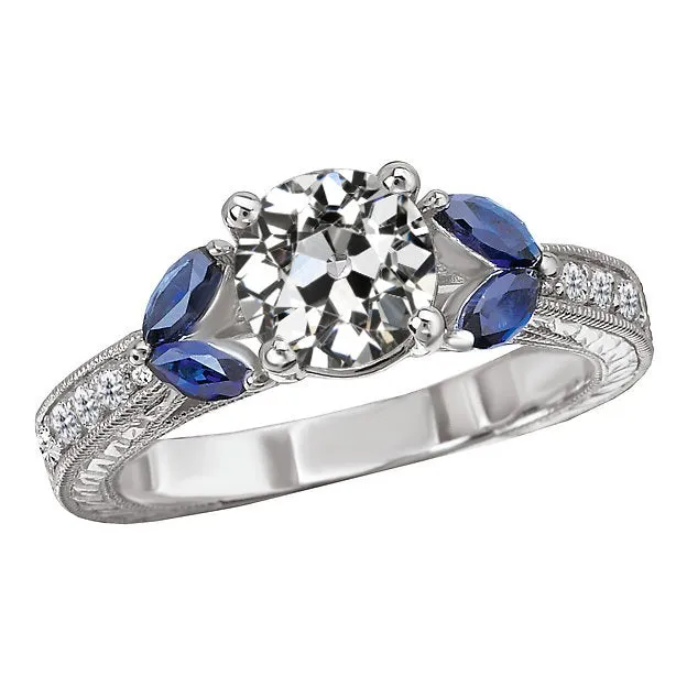 Rings HarryChadEntcom Genuine Antique Style Old Cut Natural Earth Mined Diamond Marquise Sapphires Ring 550 Carats Rings HarryChadEntcom Genuine Antique Style Old Cut Natural Earth Mined Diamond Marquise Sapphires Ring 550 Carats